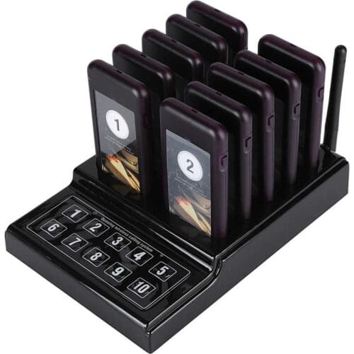 SU-68G Restaurant Pager Wireless Calling System Waiter Pager Call Customer For Restaurant Church Wireless Pager 10-Channel