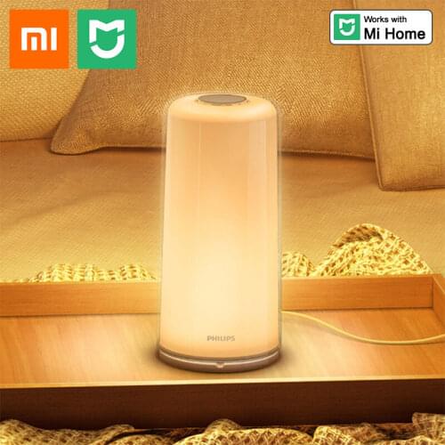 Xiaomi Mijia Smart Bedside Lamp WiFi LED Dimmable RGBW Color Smart Light 1700K-6500K 100-240V 50/60Hz APP Mi Home Philips Zhirui