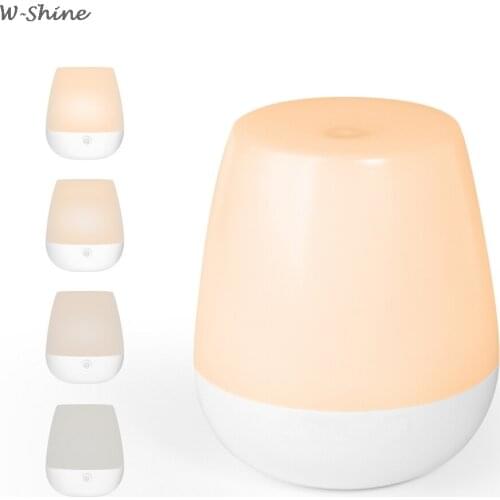 Smart LED Touch Control Night Light Induction Dimmer Intelligent Bedside Portable Rechargeable Lamp Dimmable 3 Colors Change