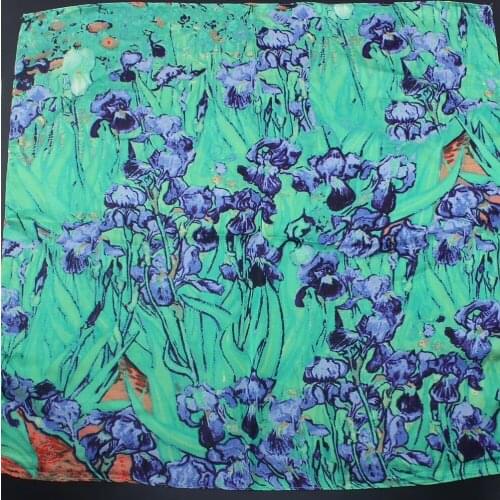 Van gogh Oil Painting Luxury Silk Scarf Bandanna Women Fashion Square Scarves Head Scarf Neck Scarf Decoration Neckerchief T1