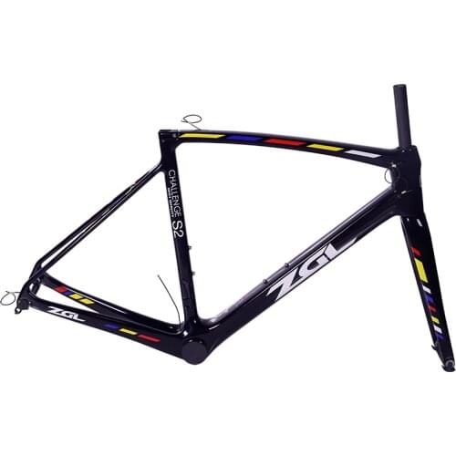 ZGL Road Frame Black/Red/White/Rainbow T800 Carbon Fiber Highway Integrated Frame Disc Brake Bicycle Frame OEM Road Bike Parts