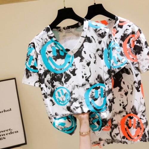 Printed Short Sleeve Plus Size Spring Autumn Summer Vintage Clothes For Women Oversized T-Shirt Tops Blouses Vetement Femme 2021