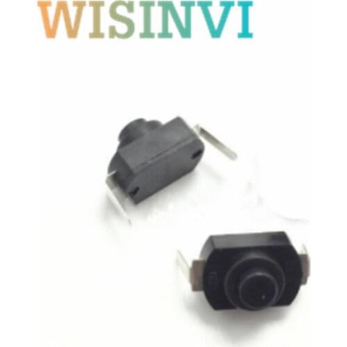 10PCS/LOT 1288BM Flashlight Switch Black Mini Push Button Switch 2 Pins Right Angle Pin 16340 Switch