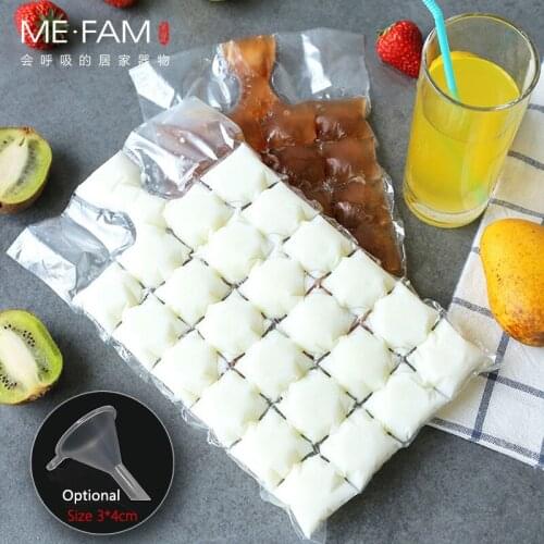10 Pcs Disposable Eco Friendly PE Ice Cube Making Bag Optional Funnel Self Sealing 24 Grid Pack Cafe Tea Shop Kitchen Bar Tools