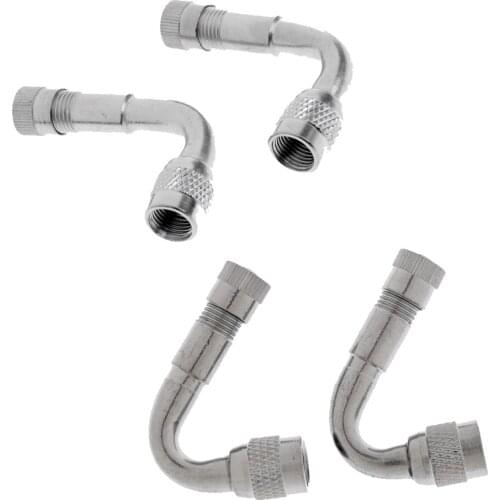 4 Pieces Air Tyre Valve Extension Adapter 45+90 Degree for Car Truck Motorcycle Bike Scooter