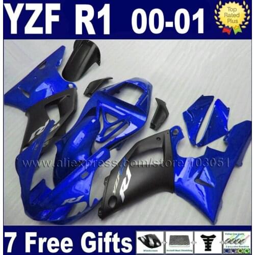 7gifts Custom fairing kits for 2000 2001 YAMAHA YZF R1 00 01 YZFR1 fairings YZF1000R matte black aftermarket body parts
