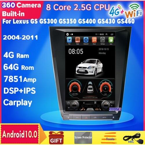 For Lexus GS GS300 GS350 GS400 GS430 GS460 2004-2011 Android 12.8 inch Car Radio Recorder Station Tesla GPS Navigation Player
