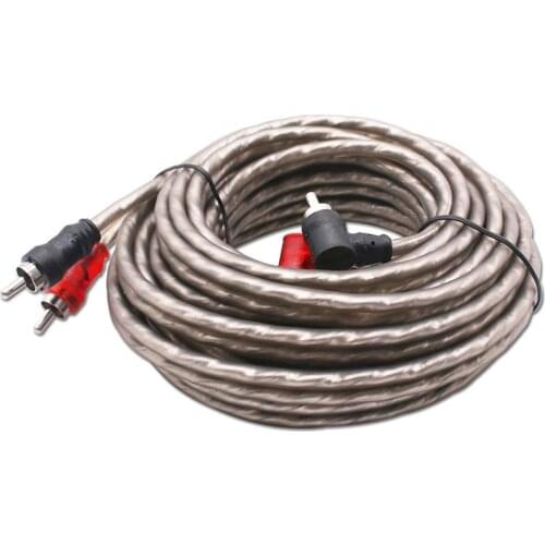 Car Audio Signal Wire 1/2/3m Pure Copper RCA Power Amplifier Audio Signal Cable Audio Modification Wiring Kit