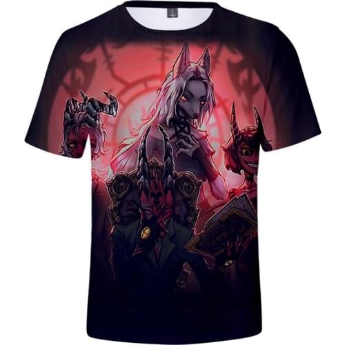 Anime Tshirt Helluva Boss 3D T Shirts Summer Preppy Style MenWomen Street Clothes T-shirt Youthful Retro Y2K Anime Clothing