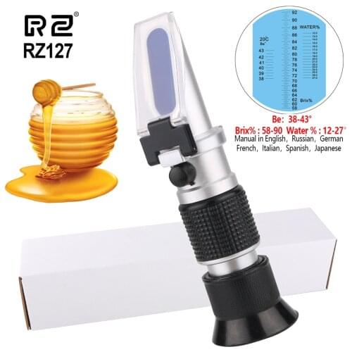 RZ Honey Refractometer High Concentration Sugar Meter Beekeep Tester 0%-90% Auto Refractometer Handheld Brix Refractometer