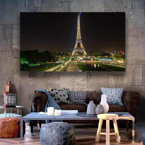 Night view Eiffel Tower France Wall Art Printed Pictures Nordic Fashion Poster Modern for Living Room