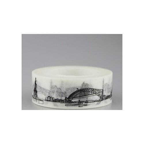 1.5cm Cute places of interest Adhesive Tape for Scrapbooking DIY Craft Sticky Deco Masking Japanese Paper Washi Tape