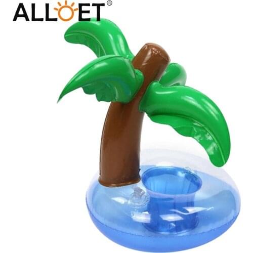 Coconut Tree Inflatable Drink Coasters Beverage Cup Holder Summer Floating Toy Inflatable Drink Holder Decoration Party Favors