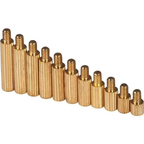 Round Threaded Brass Pillar Male Female Standoff Spacer Screws Bolts Nuts M2
