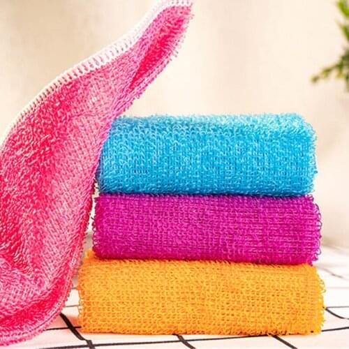 Kitchen Dish Cloth Non-Stick Oil Double-Layer Absorbent Bamboo Fiber Household Cleaning Wiping Towel Kitchen Tool Rag Cloths