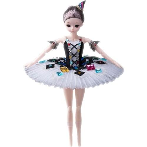 Hand Made Harlequinade Ballerina Doll 30cm Nutcracker Doll Harquin Christmas Gifts for Ballet Dancers Studio Display Item AC03