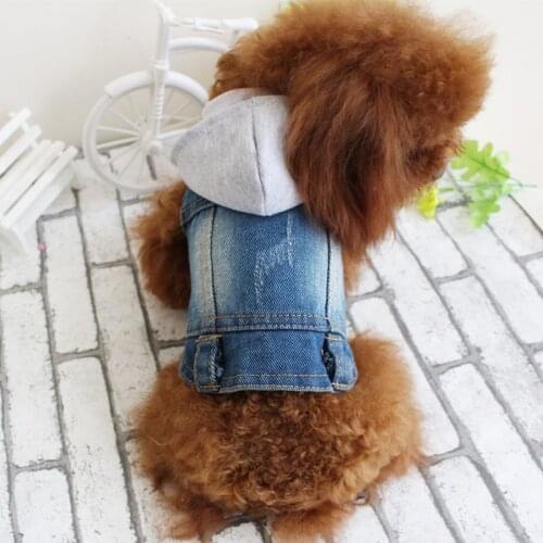 Summer Jeans Puppy Dog Cat Clothes for Small Dogs Chihuahua Yorkies Clothing Denim Dog Hooded Coat Jacket for Dogs Pets Hoodies