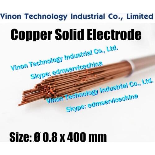 0.8x400MM Copper Solid Electrode (200pcs/lot),Solid Copper Rod EDM Electrode Dia 0.8 mm,Length 400mm used for Electric Discharge