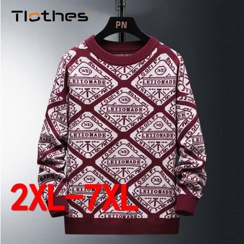 Fashion Argyle Sweaters Men Hip-Hop Letter Printed Knitted Sweaters Male Loose Pullover Autumn Winter Brand Mens Sweaters