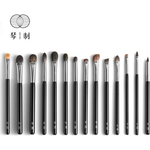 QINZHI Professional Handmade Make Up Brush Kit Eye Shadow Eyebrow Lip Brush Soft Goat Squirrel Horse Hair Makeup Brushes Set