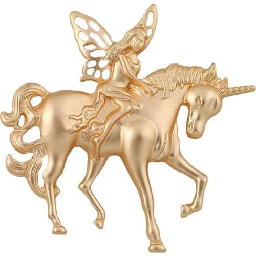 Wholesale 10 pcs/ lot costume jewellery metal unicorn brooch pin