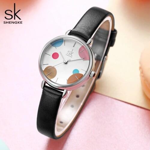Shengke Women Watch Mesh Leather Bracelet Casual Wrist Watch Women Watches Reloj Mujer Relogio Feminino Free Shipping AAA Clock