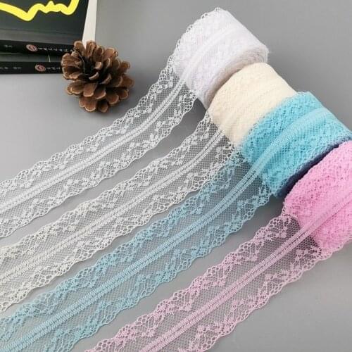 1 Roll Wide Floral Pattern Lace Trim Roll Colorful Lace Fabric Ribbon for Sewing Making,Gift Wrapping and Floral Decoration