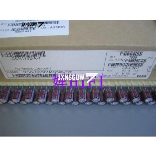 10PCS ELNA STARGET 16V100UF 8X11.5MM starget 100UF 16V Red Robe audio electrolytic capacitor ROD 100uF/16V ROD-16V101MG3
