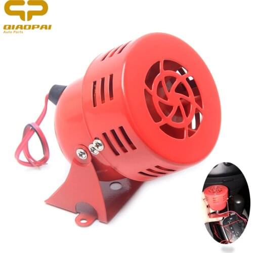 Universal 12V Car Driven Air horn Siren Speaker Raid Alarm Waring Tornado Siren Loud For 24V Truck Ship Train Red Horn Electric