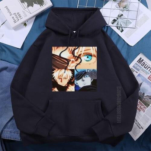 Satoru Gojo Character Eyes Women Hoodie 2021 Simple Streetwear Hip Hop Loose Gothic Hooded Harajuku Female Hoody