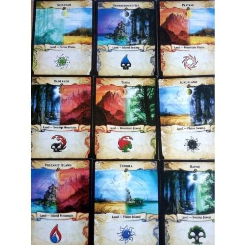 10 Dual Lands DualLands MAGIC FULL ART ALTERED CARDS Dual land MTG TCG Games dual land fetchland shockland proxy EDH lotus mox