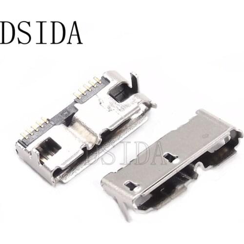 10pcs Micro USB 3.0 B Type DIP Female Socket DIP2 10pin USB Connector for Mobile Hard Disk Drives Data Interface