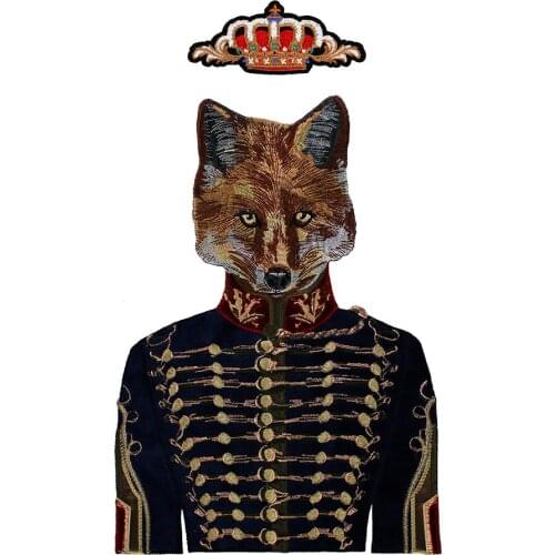 5set Fashion Crown Royal Soldier F Patches Embroidered Applique Sew on Badges for Velvet Suit Garment Decorated Sewing Crafts