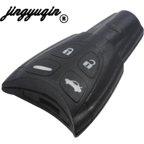 Jingyuqin 4 Buttons Car Key Case Shell Fob For SAAB 93 95 9-3 9-5 WF 4 Soft Button Replacement Keyless Entry Remote Key Shell