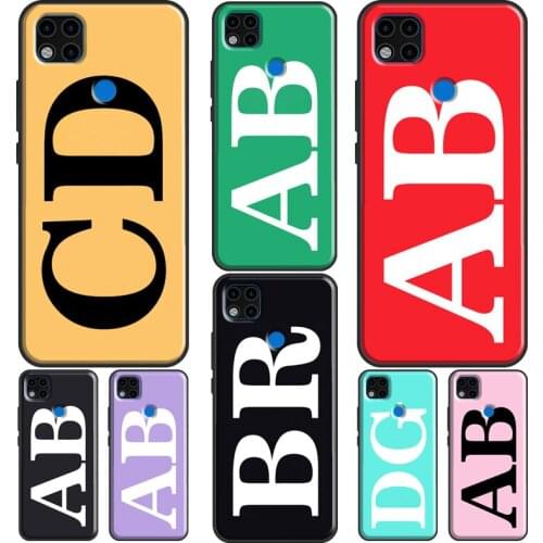 Personalised Name Initial Custom Phone Case For Xiaomi Redmi Note 10 Pro 8T 9S 8 9 Pro Cover For Redmi 9 9T 9A 9C 7A 8A K40