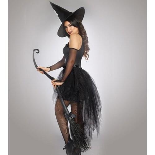 Black Witch Fancy Dress Up Party Dress Carnival Performance Clothing Halloween Costume Sorceress Costume Adult Cosplay
