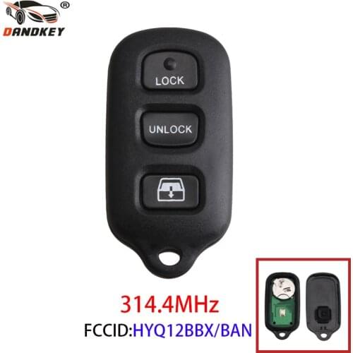 Dandkey 3+1 4 Buttons Fob 314.4MHz HYQ12BBX/HYQ12BAN Keyless Uncut Key For Toyota Sequoia 2001 2002 2003 2004 2005 2006 2007