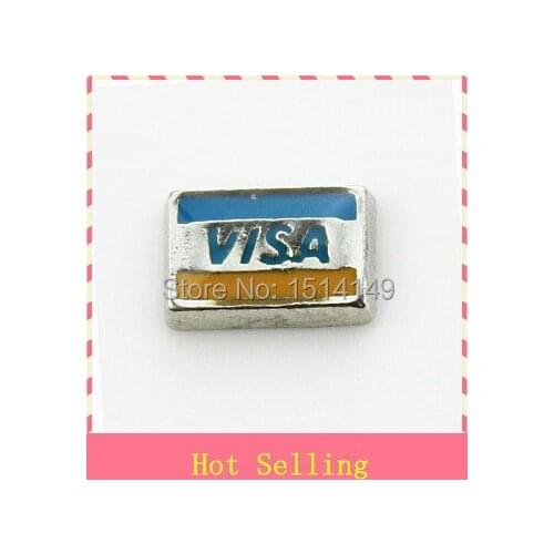 Hot selling credit visa card floating charm living glass floating memory lockets