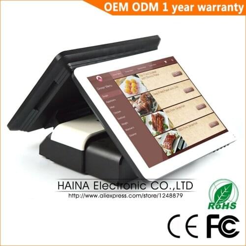 Haina Touch 15 inch Touch Screen Dual Screen POS Terminal with NFC Card Reader