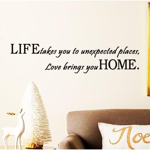 Art new design home decoration love bring you home wall sticker removable cheap house decor creative words character decals