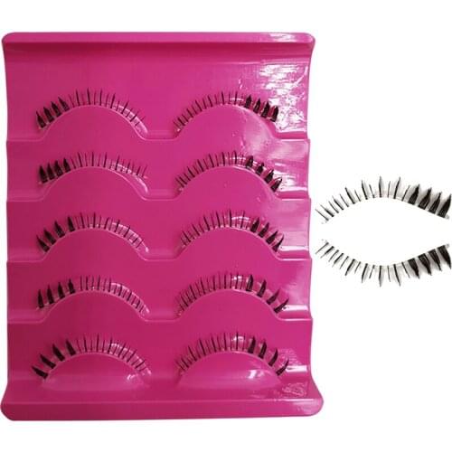 ICYCHEER 5 Pairs Natural Under Lashes False Eyelashes Lower Bottom Eyelashes Extension Clear Strip Band False Eyelashes