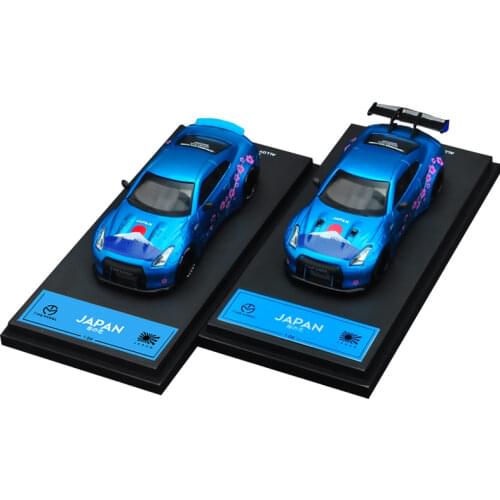Time Model Nissan GTR R35 Skyline GT Car Liberty Walk Japan Mount Fuji Sakula Diecast Toy 1:64 Model car Vehicle with Case