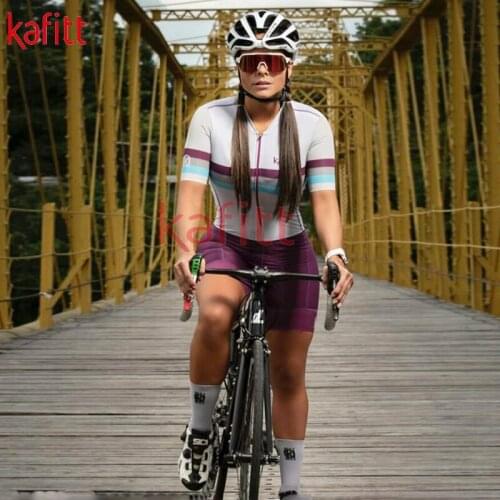 Kafitt Triathlon Short Sleeve Cycling Suit Tights Maillot Ropa Ciclismo Sweatshirt Clothes Cycling Suit Jumpsuit Fashion Lady