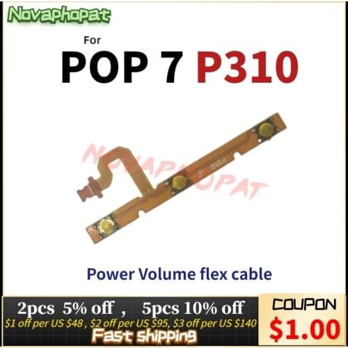 Novaphopat Tested Switch on/off Ribbon For Alcatel One Touch Pop 7 P310 Power Volume Button Flex Cable Replacement