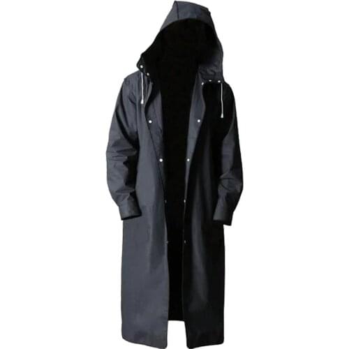 Men Raincoat High Quality Non-toxic Ultra-light Slim-fit Waterproof Enlarged BrimPersonalized Printing Fashion Long Hooded Coats
