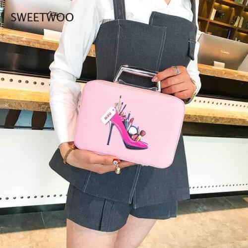 2021 New High Quality Women Makeup Bag Lady Cosmetic Case Top-handle Organizer Insert Box Large Size High Capacity Handbag Purse