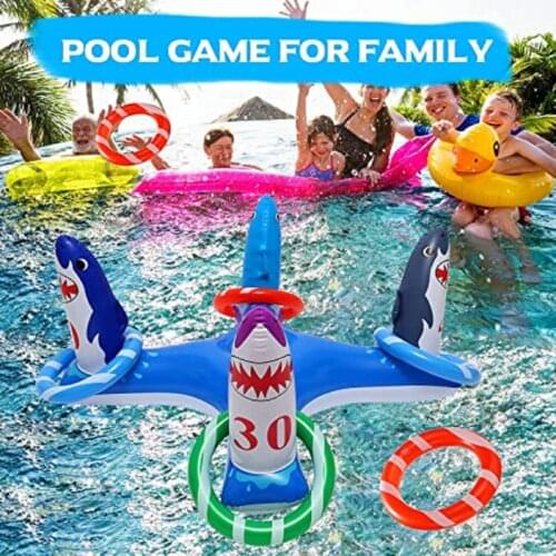 New Summer Swimming Pool Accessories Parent-child Toss Christmas Ring Cross Dolphin Ring Water Game Float Pool Inflatable Toys