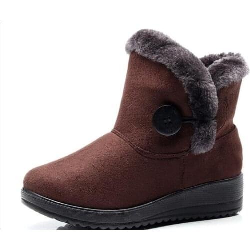 New Women Ankle Boots Female Winter Boots Fashion Winter Shoes Women Boots Booties Warm Fur Suede shoes Women Snow Boots Botas