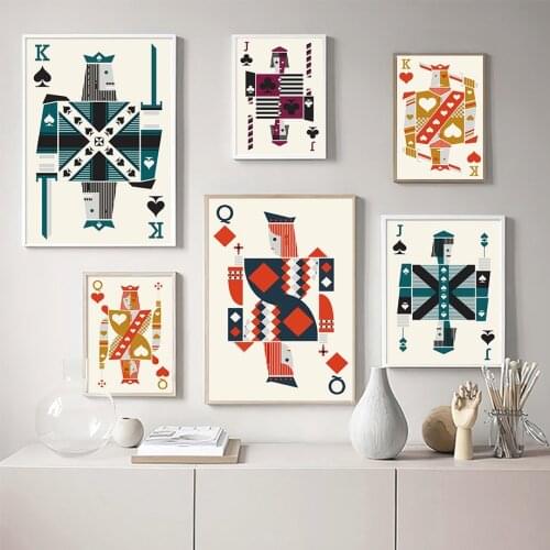 Poker Cards Jack Queen King Heart Club Wall Art Canvas Painting Nordic Posters And Prints Wall Pictures For Living Room Decor