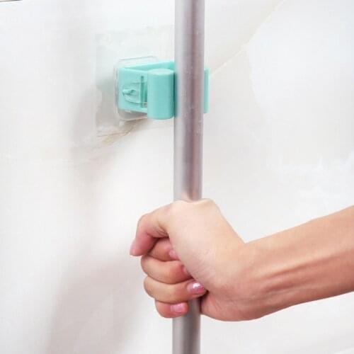 Practical Creative Non-Trace Punch-Free Mop Umbrella Double Buckle Stand Bathroom Stick Double Buckle Stand